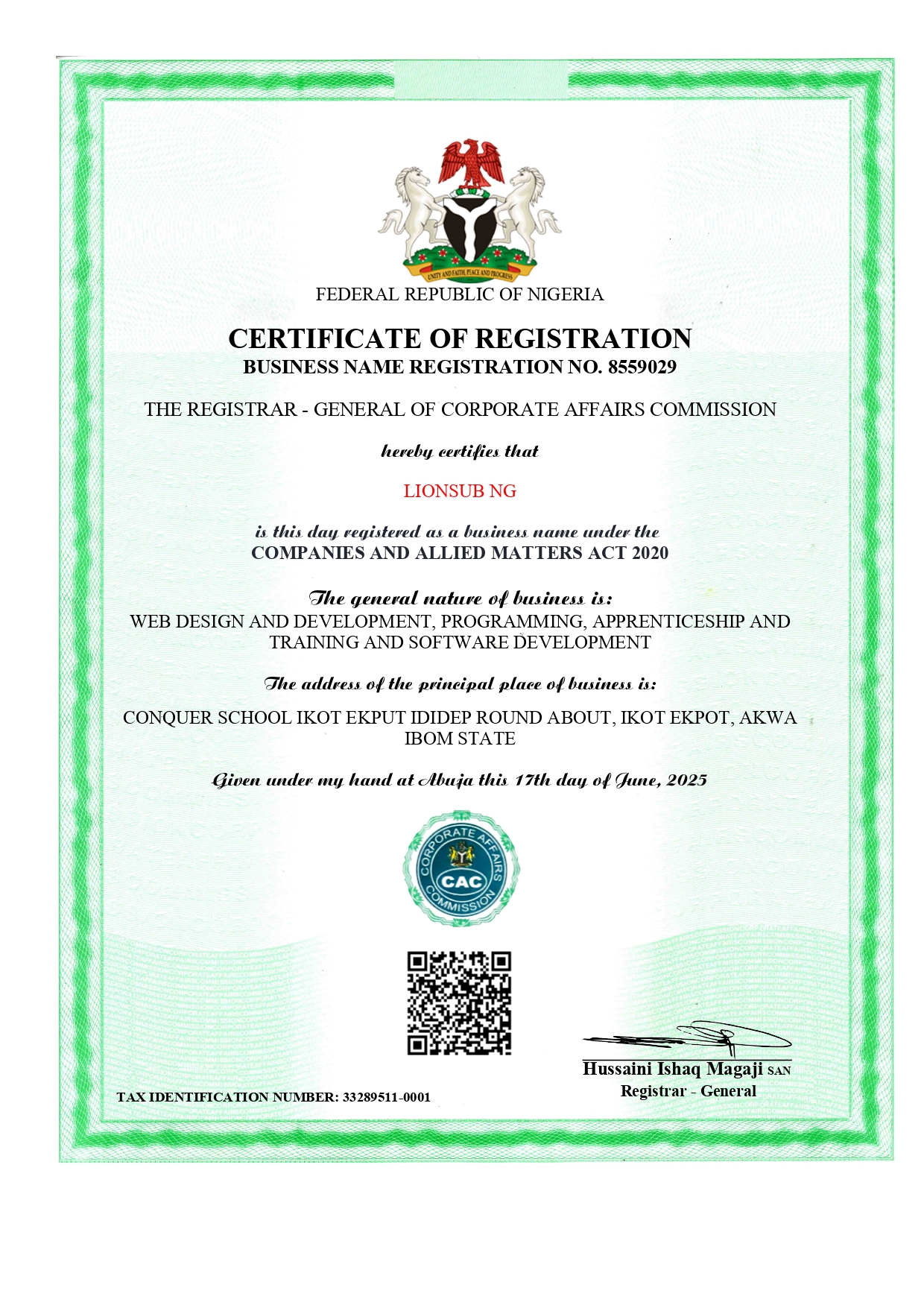 CAC Corporate License