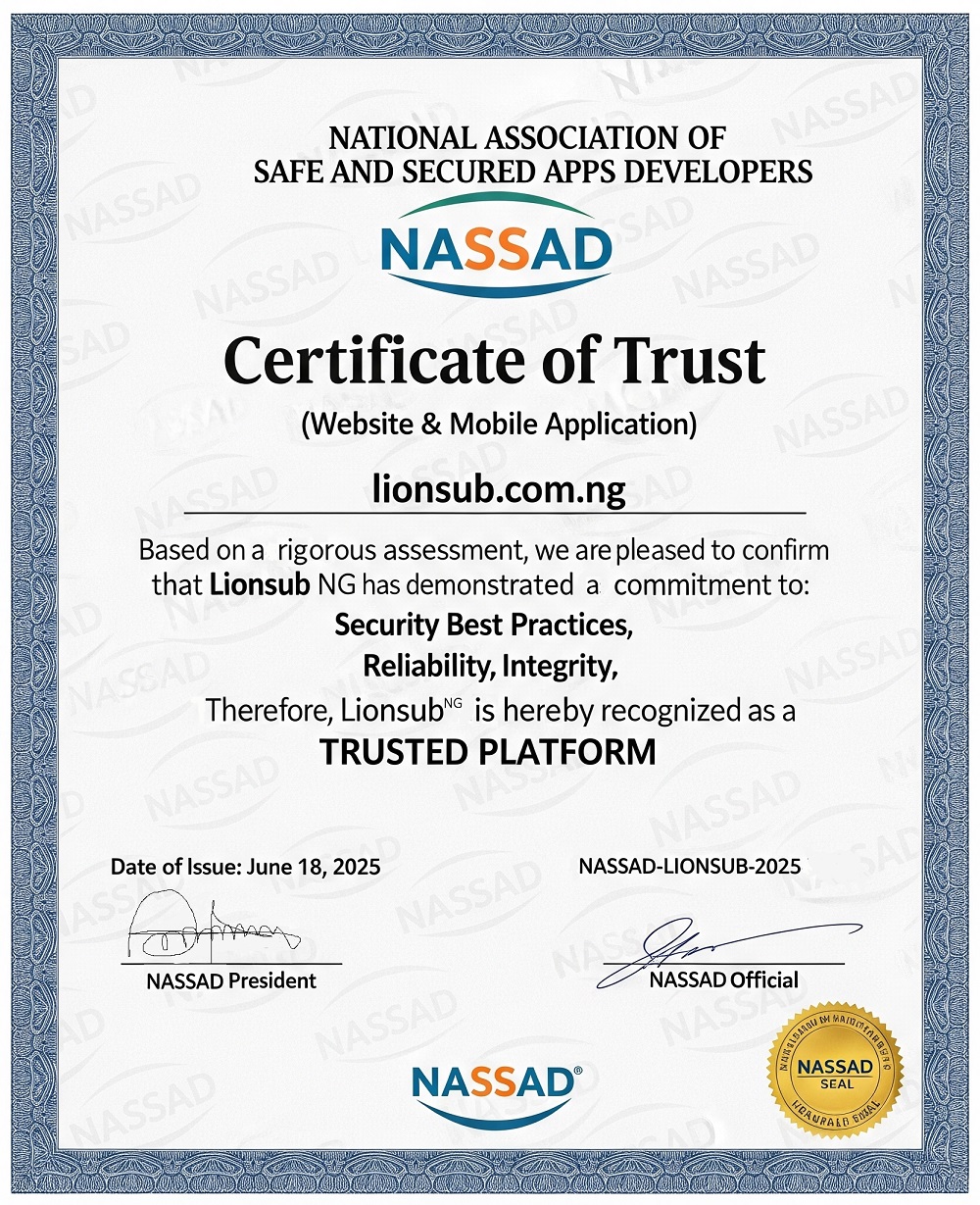 NASSAD Certificate